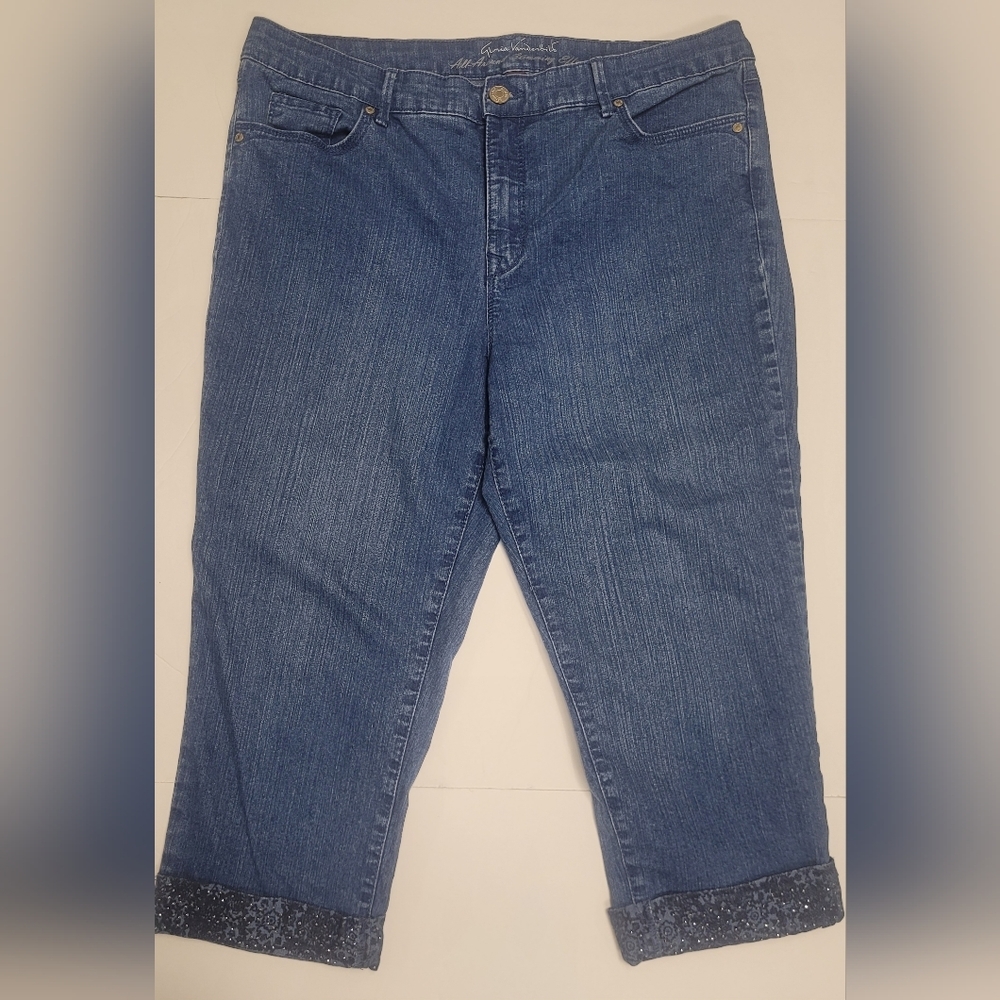 Gloria Vanderbilt All Around Slimming Effect Jordyn Cropped Capri Jeans 14